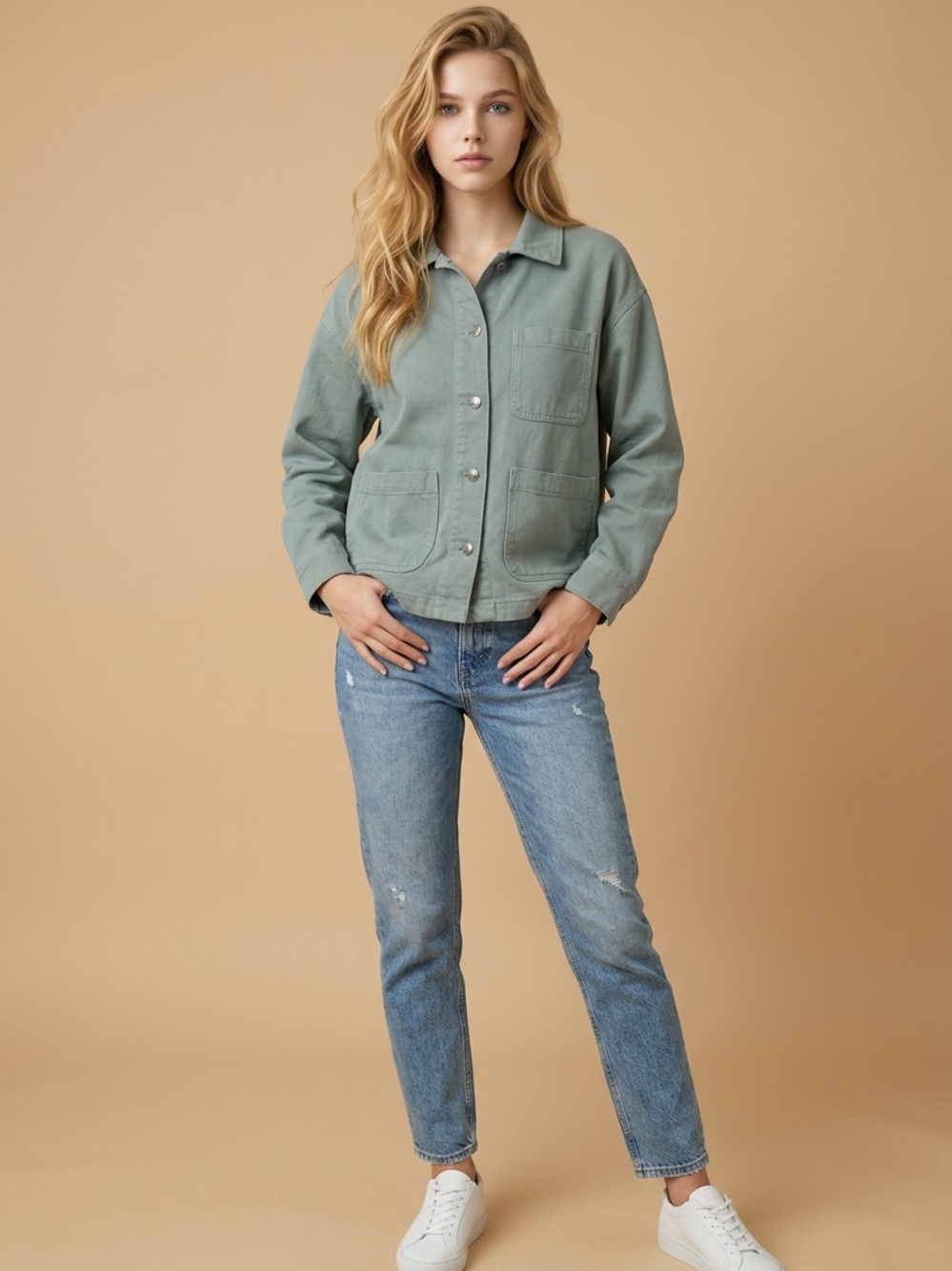 H&M Sage Green Utility Jacket